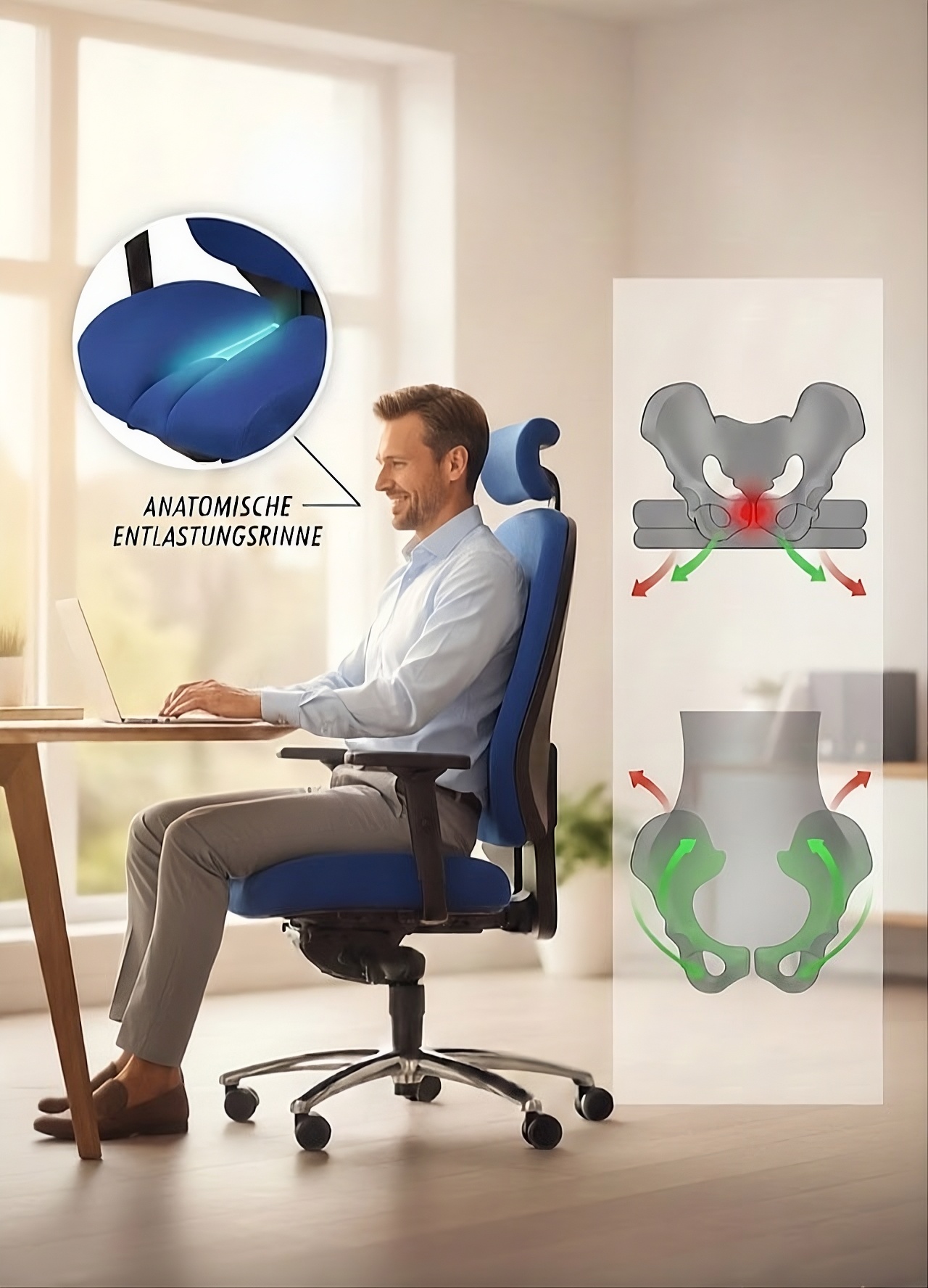 Office - Bürostuhl gegen Steißprobleme